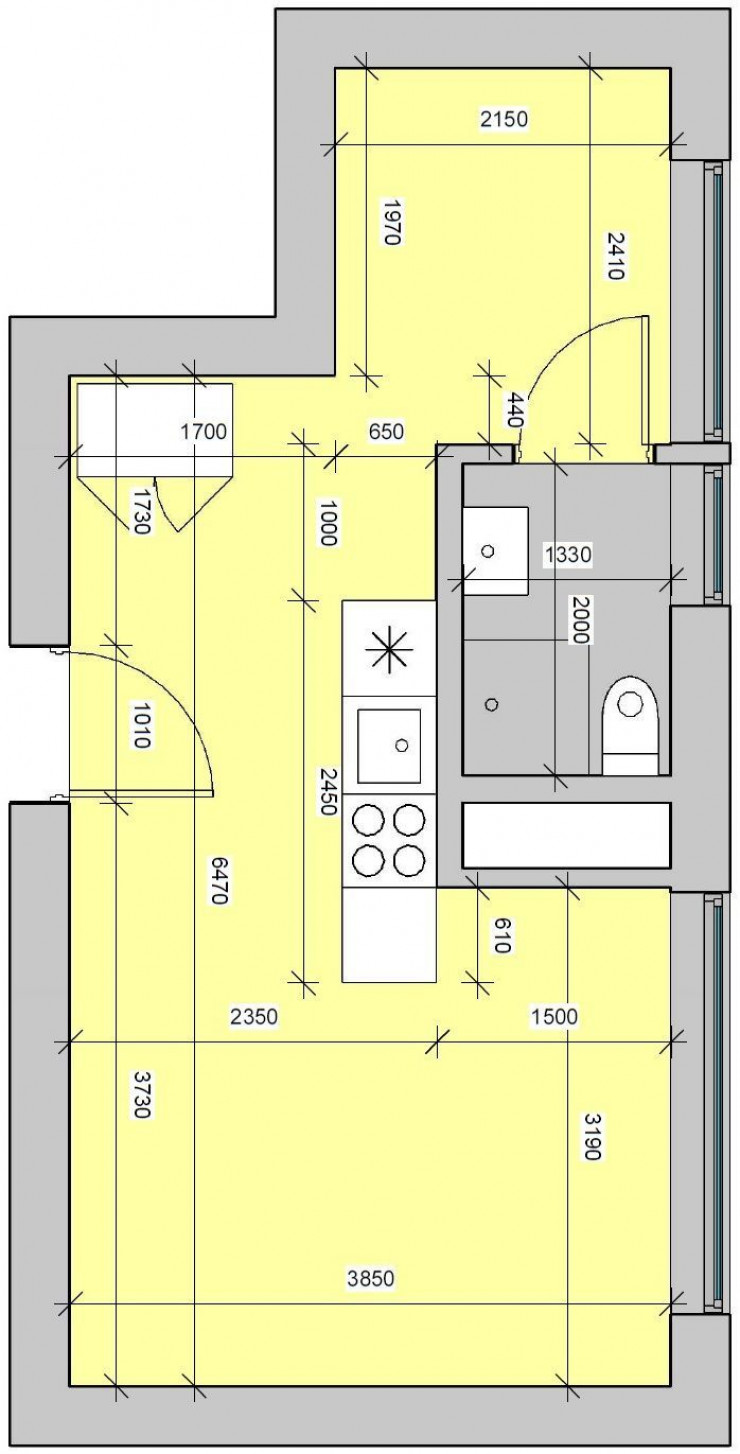 Block D - 1.5-room apartments Type C