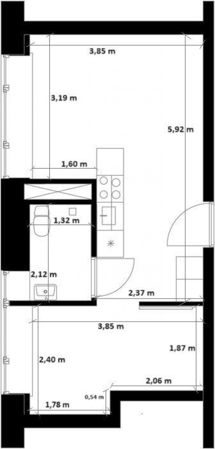 Block D - 2-room apartments Type D