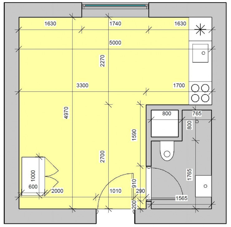 Block E - 1-room apartments