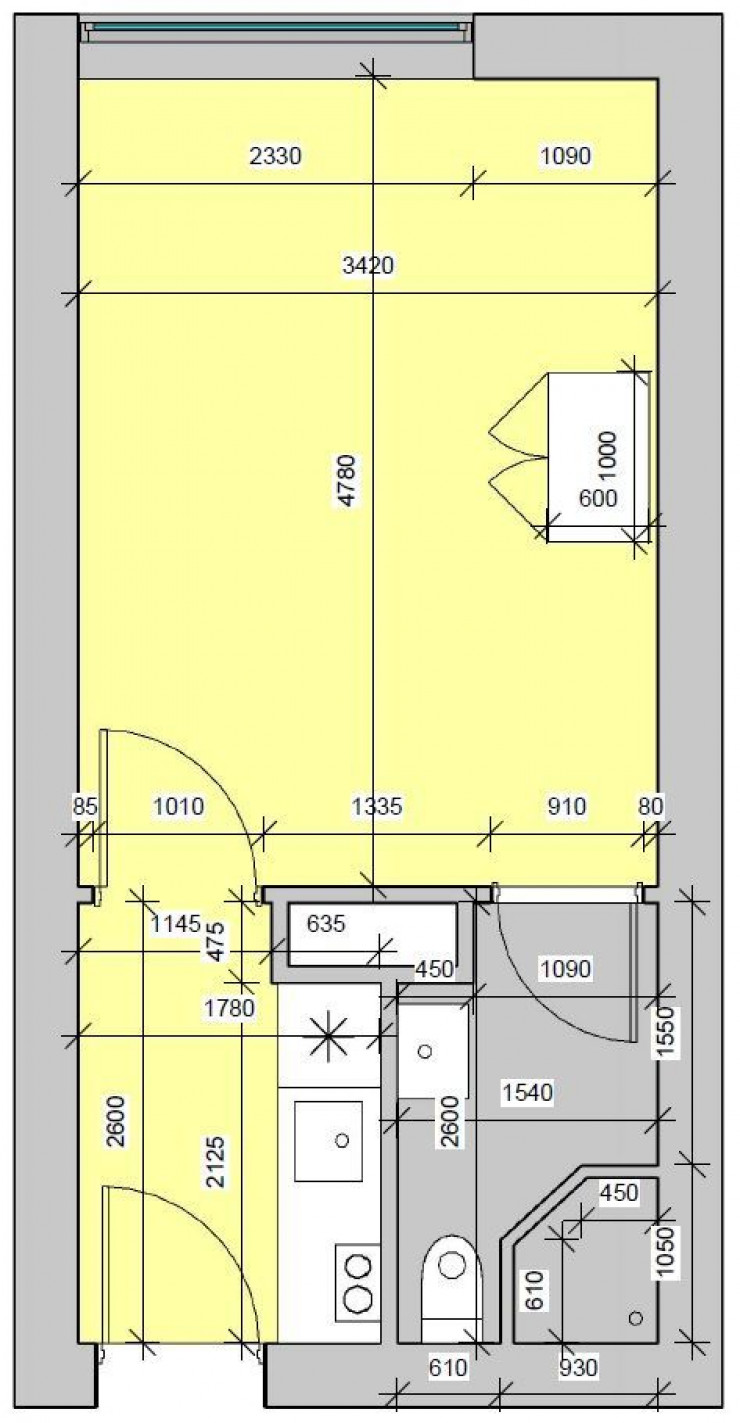 Block C - 1-room apartments