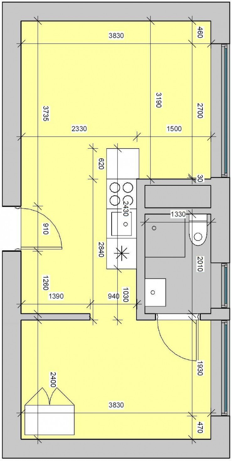 Block D - 2-room apartments Type A