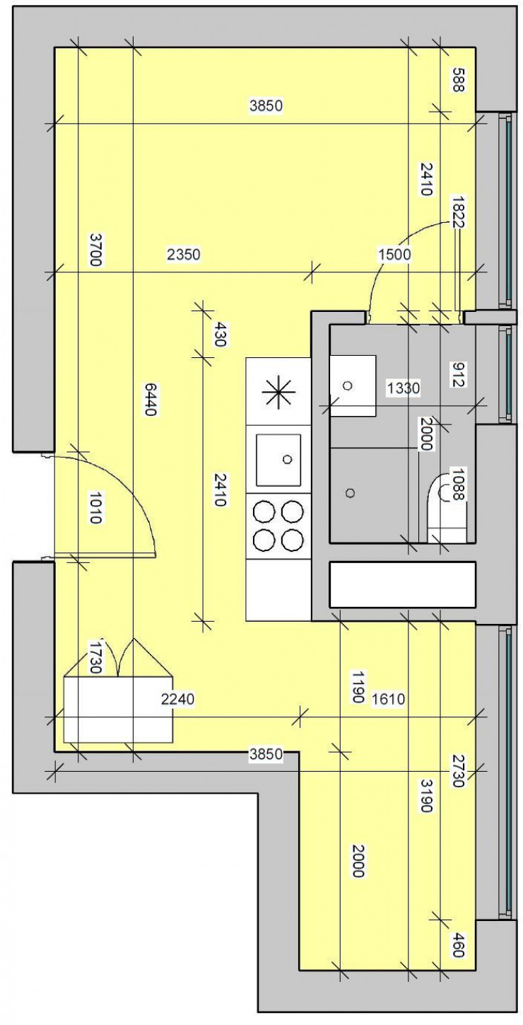 Block D - 1.5-room apartments Type F