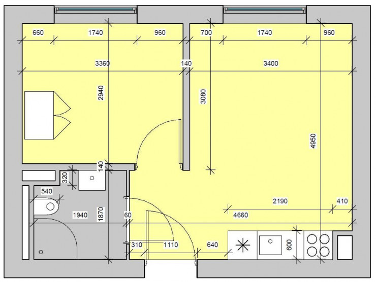 Block E - 2-room apartments